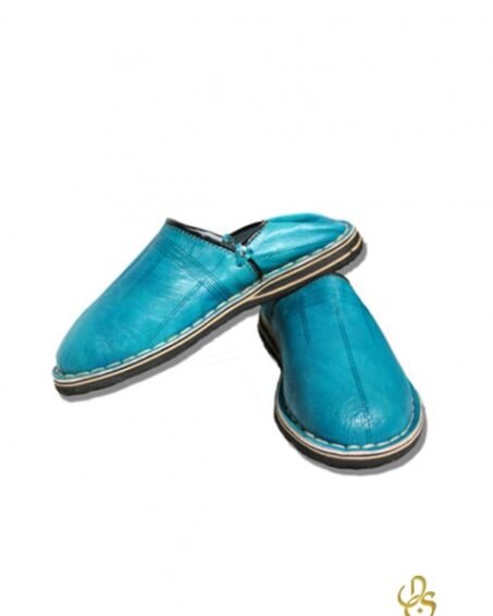 Zagora blue leather slippers